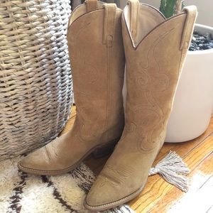 Suede cowboy boots
